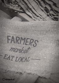 Shabby linnen Farmers Eat Loacal