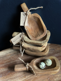 Houten lepel/schaaltje S