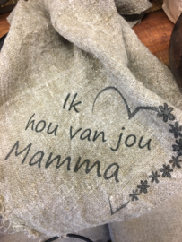 Shabby linnen doek Mama