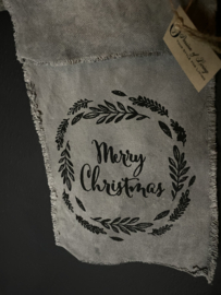 Wandkleedjr Merry Christmas Grey
