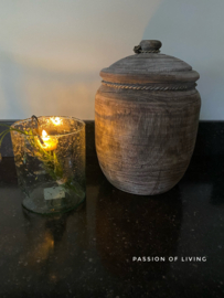 Houten pot met deksel
