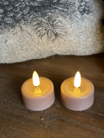 Melting waxinelichtjes led beige