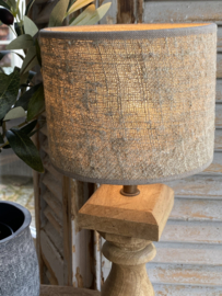 Baluster lampje met Shabby linnen kap