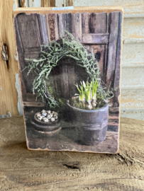 Houten deco bordje