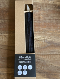 Lange zwarte ledkaars Ribbel