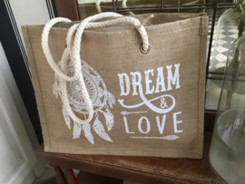 Canvas Beach tas / Shopper Dream & Love