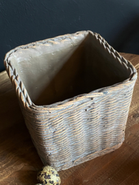 Rietlook plantenpot vierkant