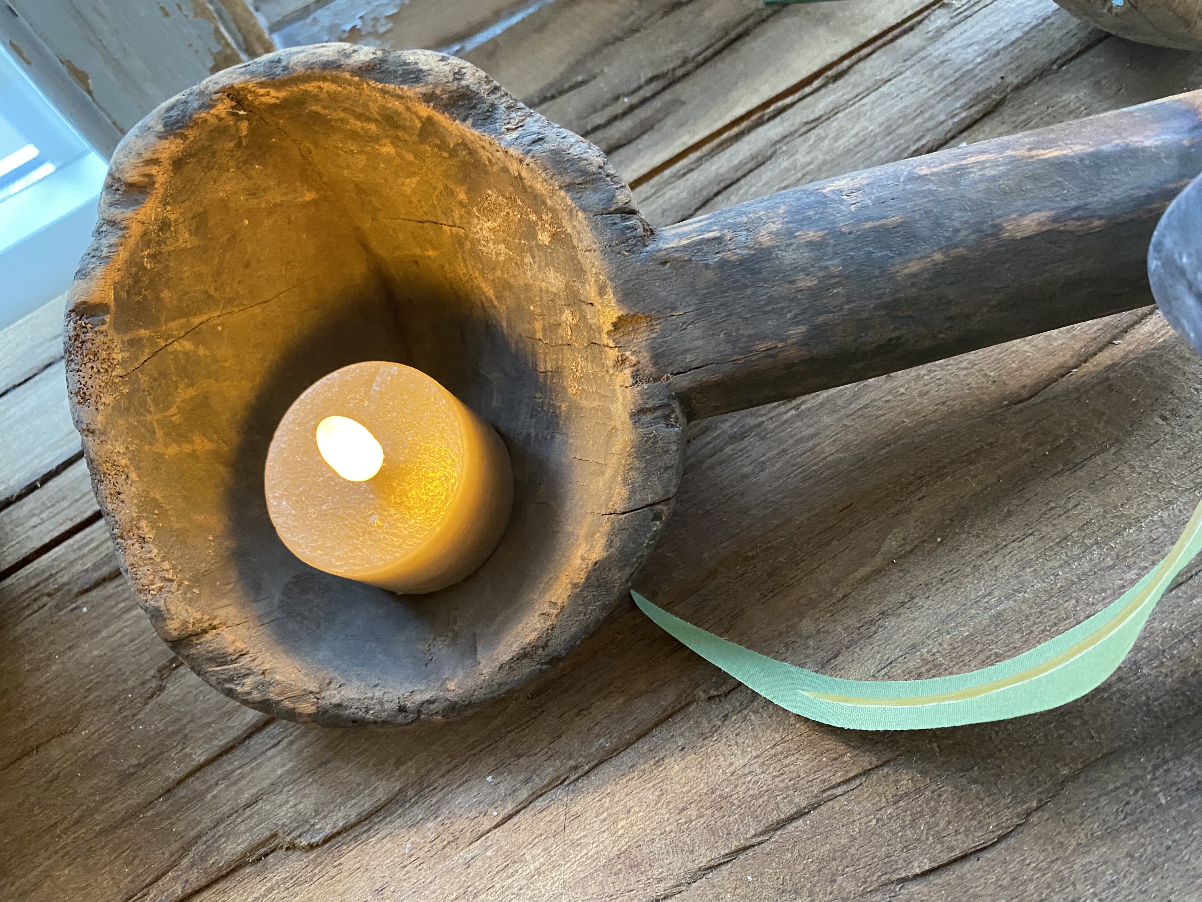 Stoere houten water lepel L