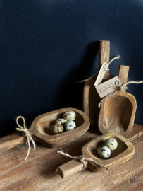 Houten lepel/schaaltje S