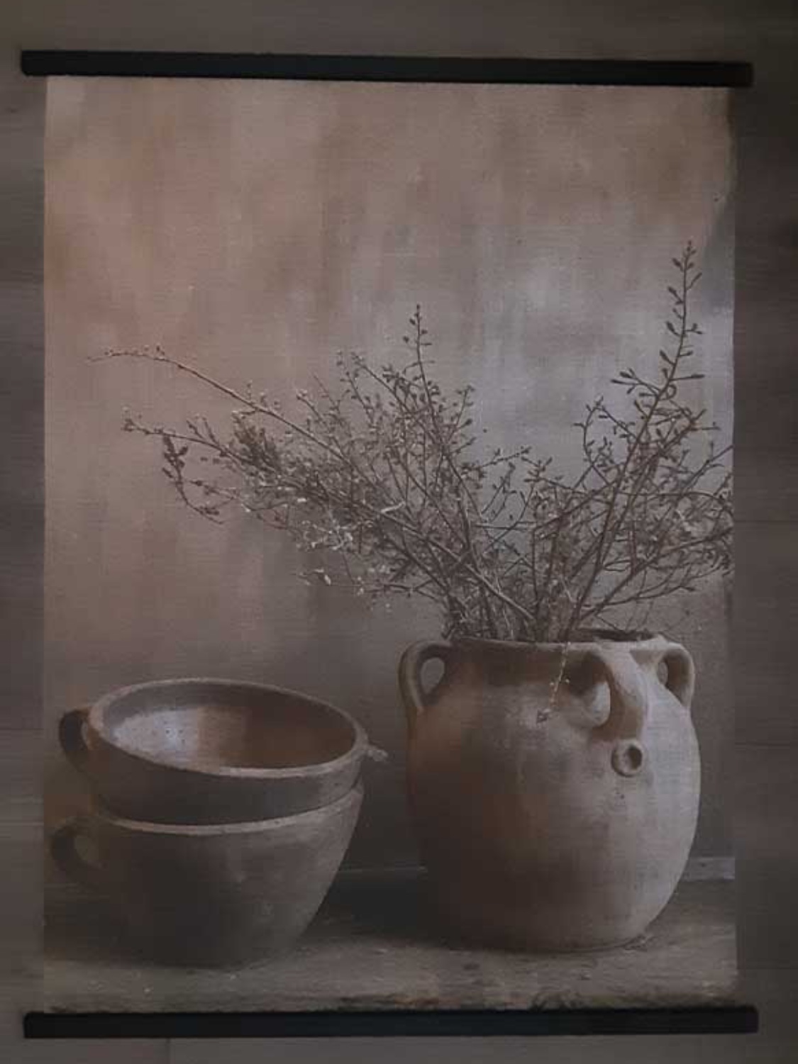 Wandkleed linnen Pot en Schalen