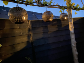 Ijzeren deco ball windlicht