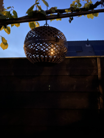 Ijzeren deco ball windlicht