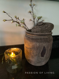 Houten pot met deksel