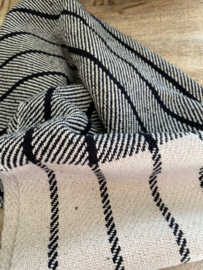 Woonplaid Black & Natural Streep