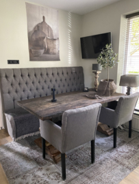 Linnen wandkleed hout