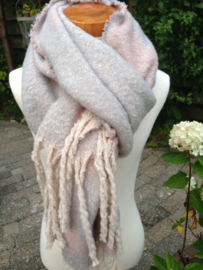 Winter shawl Grijsblauw / Rose