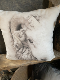 Kussen wit linnen Ram