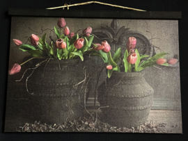Sobere canvas tulpen in pot A3