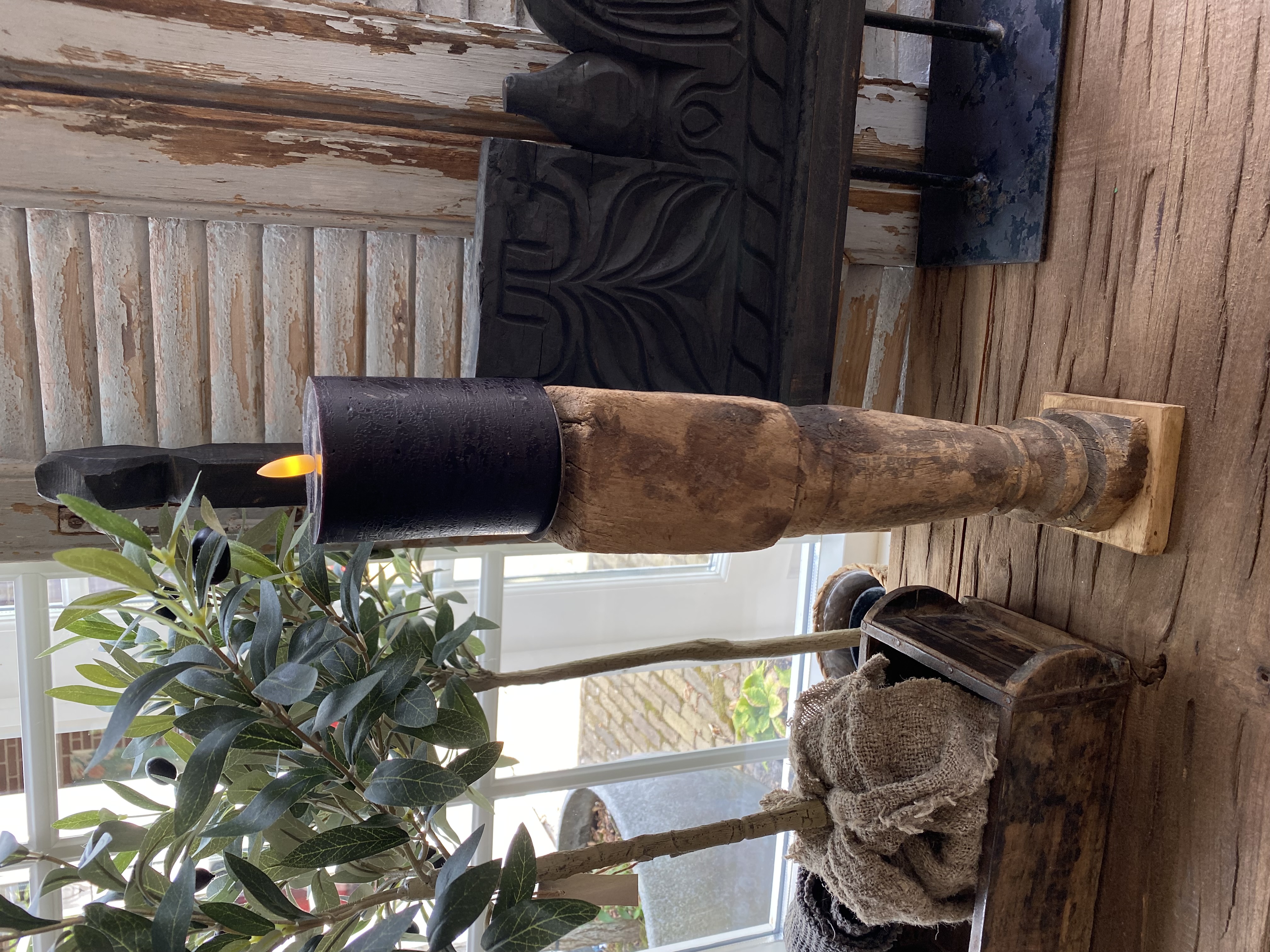 Houten Baluster kandelaar
