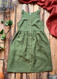 Midi Dress Linen - Mossgreen