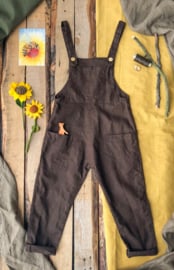 Jumpsuit Linen Coffee Brown 110/116