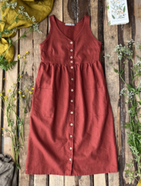 Midi Dress Linen - Terracotta