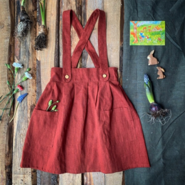 Apron Dress Linen Terracotta