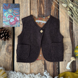 Wool Vest - Dark Brown Toadstool 74/80