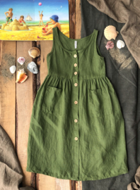 Maxi Dress Linen Moss Green