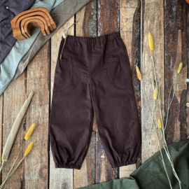 'Ollie' - Linen Trousers Dark Brown