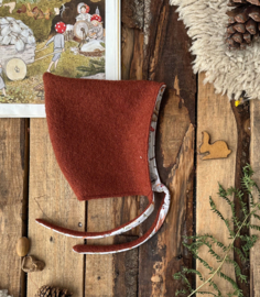 100% Wool Pixie Hat Terracotta Forest