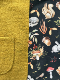 Wool Hooded Vest Ochre - Dark Forest