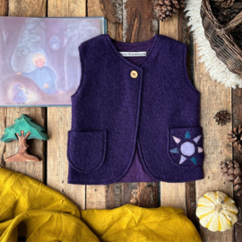 Wool Vest Purple- Star  134/140