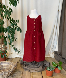 Maxi Dress Linen Whine Red