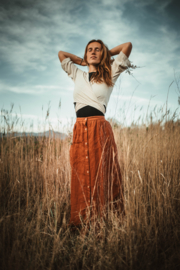 Maxi Skirt Linen Terracotta