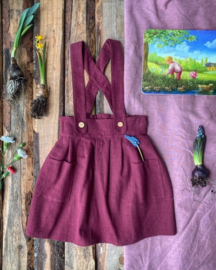 Apron Dress Stone Washed Linen Plum