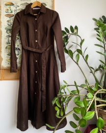 Long-sleeved Dress Dark Brown