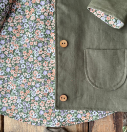  Linen Jacket Mossgreen - Little Flowers