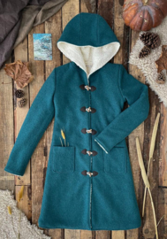 Women's Wool Winter Coat Petrol Size 34