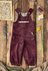 Jumpsuit Corduroy Aubergine Little Flowers 110/116