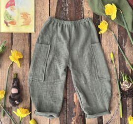 Double Gauze Trousers Sage Green
