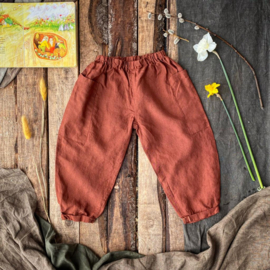 'Woody' - Linen Trouser  Terracotta