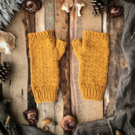 Wool Wrist Warmers Ocher Yellow