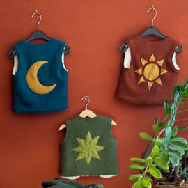 Wool Vest Winter Petrol Moon