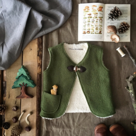 Wool Vest Winter Moss Green