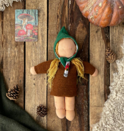 Wool Pixie Hat Doll Green Forest