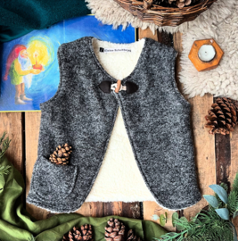 Wool Vest Winter Grey Star 122/128