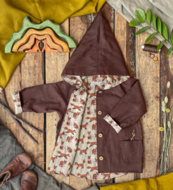 NEW! Linen Jacket Dark Brown - Little Foxes