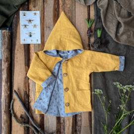 Linen Jacket Ochre Yellow Bees 98/104