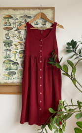 Spring / Summer Dress Double Gauze Wine Red Size 36